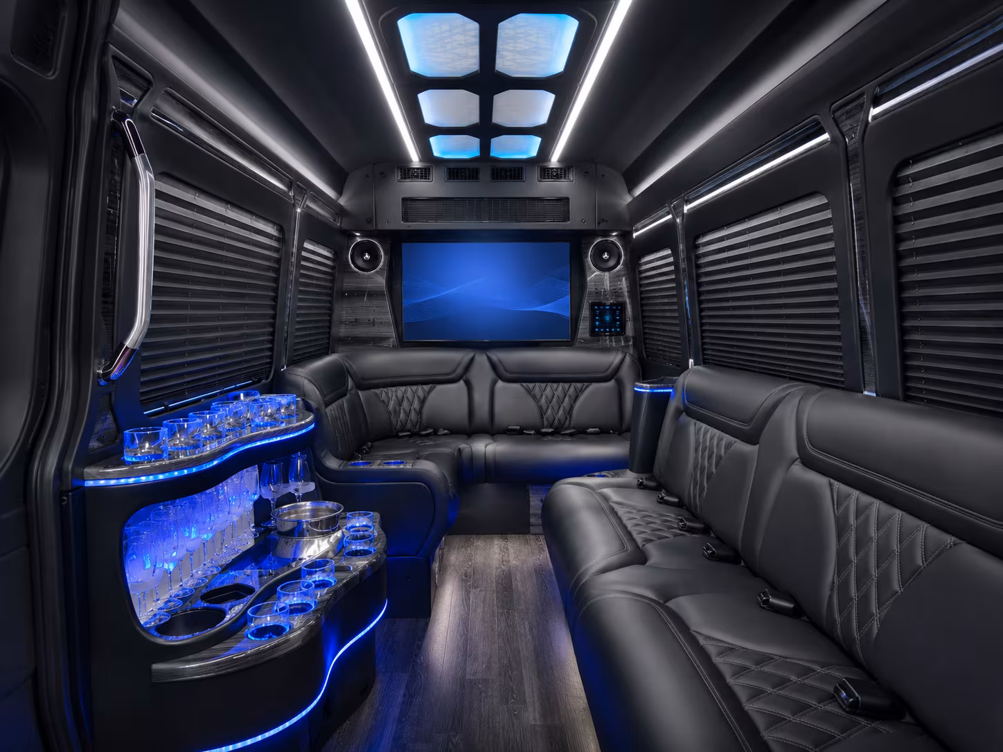 fontana 40 passenger party bus interior