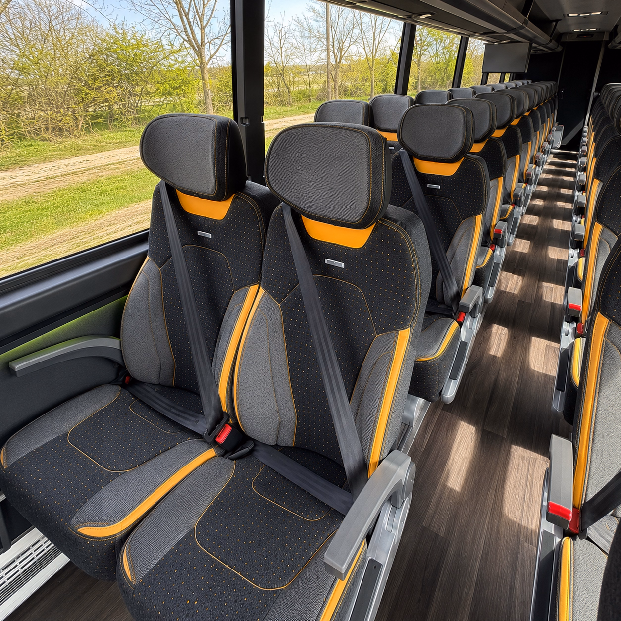 fontana charter bus interior